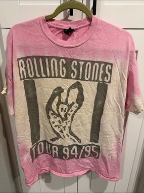 The Rolling Stones Oversized Pink Tie-Dye Tour Tee